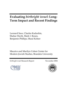 birthright israel Term Impact and Recent Findings