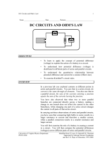 DC Circuits and Ohm’s Law 1 Name ________________________ Date ____________ Partners_______________________________
