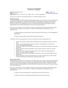 Our Universe: In the Beginning PHYS124/125 &ndash; Spring 2015  Instructor: