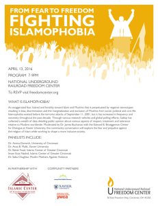 FIGHTING ISLAMOPHOBIA FROM FEAR TO FREEDOM