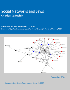  Social Networks and Jews    Charles Kadushin  December 2009 