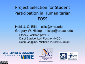 Project Selection for Student Participation in Humanitarian FOSS