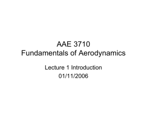 AAE 3710 Fundamentals of Aerodynamics Lecture 1 Introduction 01/11/2006