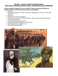 IDC 3O1 – Grade 11 African-Canadian History