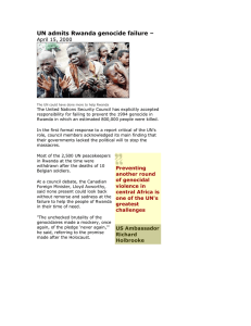 UN admits Rwanda genocide failure – April 15, 2000