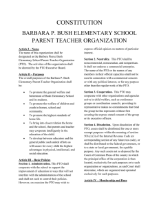CONSTITUTION BARBARA P. BUSH ELEMENTARY SCHOOL PARENT TEACHER ORGANIZATION
