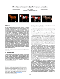 Model-based Reconstruction for Creature Animation Abstract Maryann Simmons Jane Wilhelms