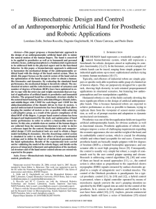 Biomechatronic Design and Control of an Anthropomorphic Artificial Hand for Prosthetic