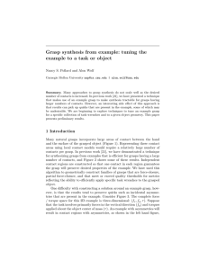 Grasp synthesis from example: tuning the