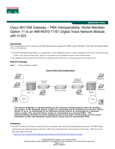 Cisco 2611XM Gateway – PBX Interoperability: Nortel Meridian