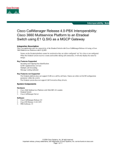 Cisco CallManager Release 4.0-PBX Interoperability: