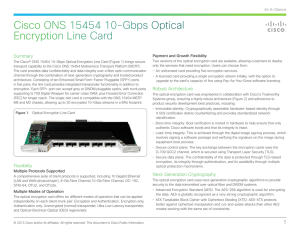 Cisco ONS 15454 10-Gbps Optical Encryption Line Card Summary Payment and Growth Flexibility