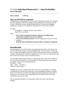 Individual Homework 5 – Joint Probability Out of 100 points