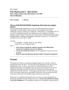 CS 2316 Pair Homework 6 – Box Packer Out of 100 points