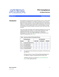 PCI Compliance Introduction of Altera Devices