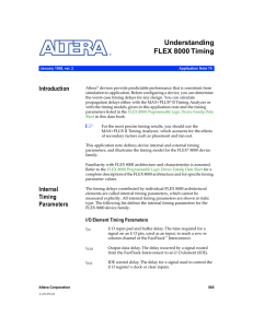 Understanding FLEX 8000 Timing Introduction