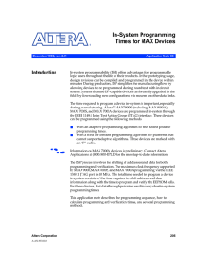 In-System Programming Times for MAX Devices Introduction