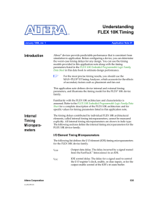 Understanding FLEX 10K Timing Introduction