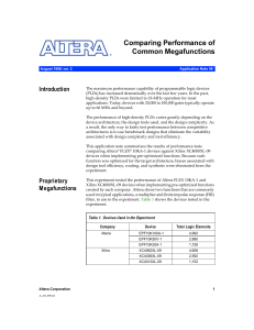 Comparing Performance of Common Megafunctions Introduction