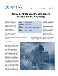 Bailey Controls Uses Megafunctions to Solve the PCI Challenge Industry: