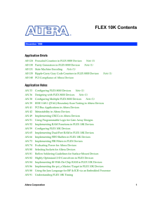 FLEX 10K Contents Application Briefs