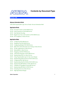 Contents by Document Type Advance Information Briefs Application Briefs