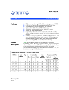 FIR Filters Features