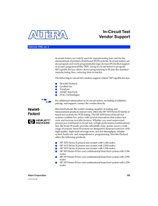 In-Circuit Test Vendor Support