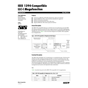 IEEE 1394-Compatible LLC-I Megafunction Features