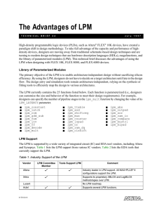 The Advantages of LPM