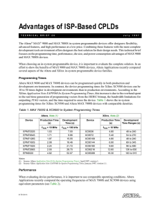 Advantages of ISP-Based CPLDs