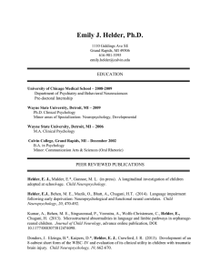 Emily J. Helder, Ph.D. EDUCATION  Department of Psychiatry and Behavioral Neurosciences