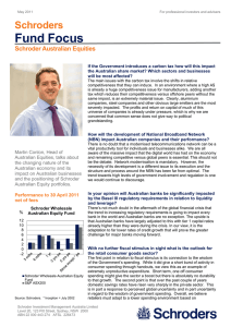 Fund Focus Schroders Schroder Australian Equities