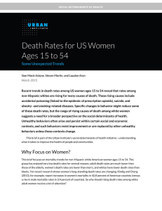 Death Rates for US Women Ages 15 to 54  Some Unexpected Trends