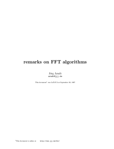 remarks on FFT algorithms J¨ org Arndt