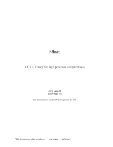 hfloat a C++ library for high precision computations J¨ org Arndt