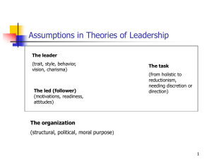 Assumptions in Theories of Leadership