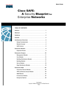 Cisco SAFE: A Blueprint