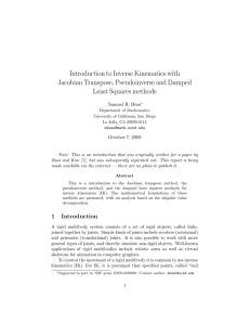 Introduction to Inverse Kinematics with Jacobian Transpose, Pseudoinverse and Damped