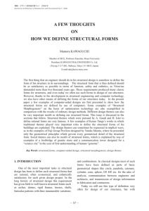 A FEW THOUGHTS ON HOW WE DEFINE STRUCTURAL FORMS