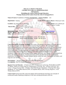 OGLALA LAKOTA COLLEGE COURSE SYLLABUS &amp; ADMINISTRATION Fall Semester