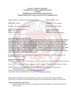 OGLALA LAKOTA COLLEGE COURSE SYLLABUS &amp; ADMINISTRATION Fall 2015