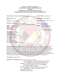 OGLALA LAKOTA COLLEGE COURSE SYLLABUS &amp; ADMINISTRATION Fall 2015