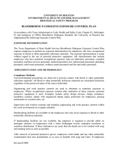 BLOODBORNE PATHOGENS EXPOSURE CONTROL PLAN