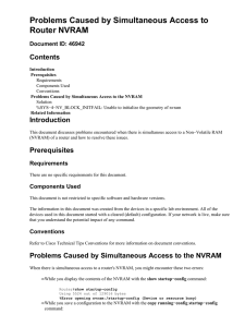 Problems Caused by Simultaneous Access to Router NVRAM Contents Document ID: 46942