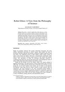 Robot Ethics: A View from the Philosophy of Science GUGLIELMO TAMBURRINI
