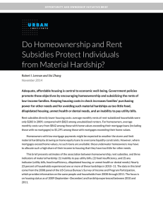 Do Homeownership and Rent Subsidies Protect Individuals from Material Hardship?