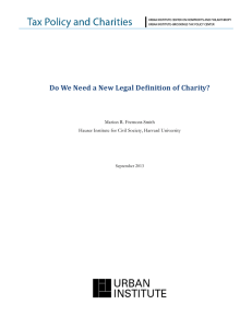 Do We Need a New Legal Definition of Charity?