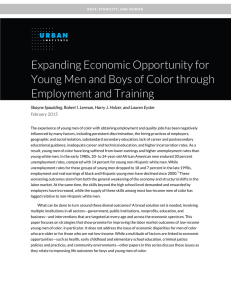 Expanding Economic Opportunity for Young Men and Boys of Color through