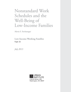 Nonstandard Work Schedules and the Well-Being of Low-Income Families